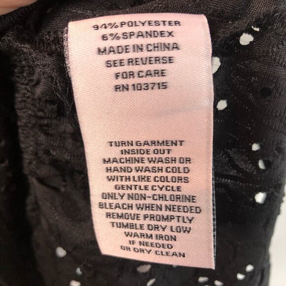 NWT Nanette Lepore black eyelet peplum top Medium - Picture 7 of 9